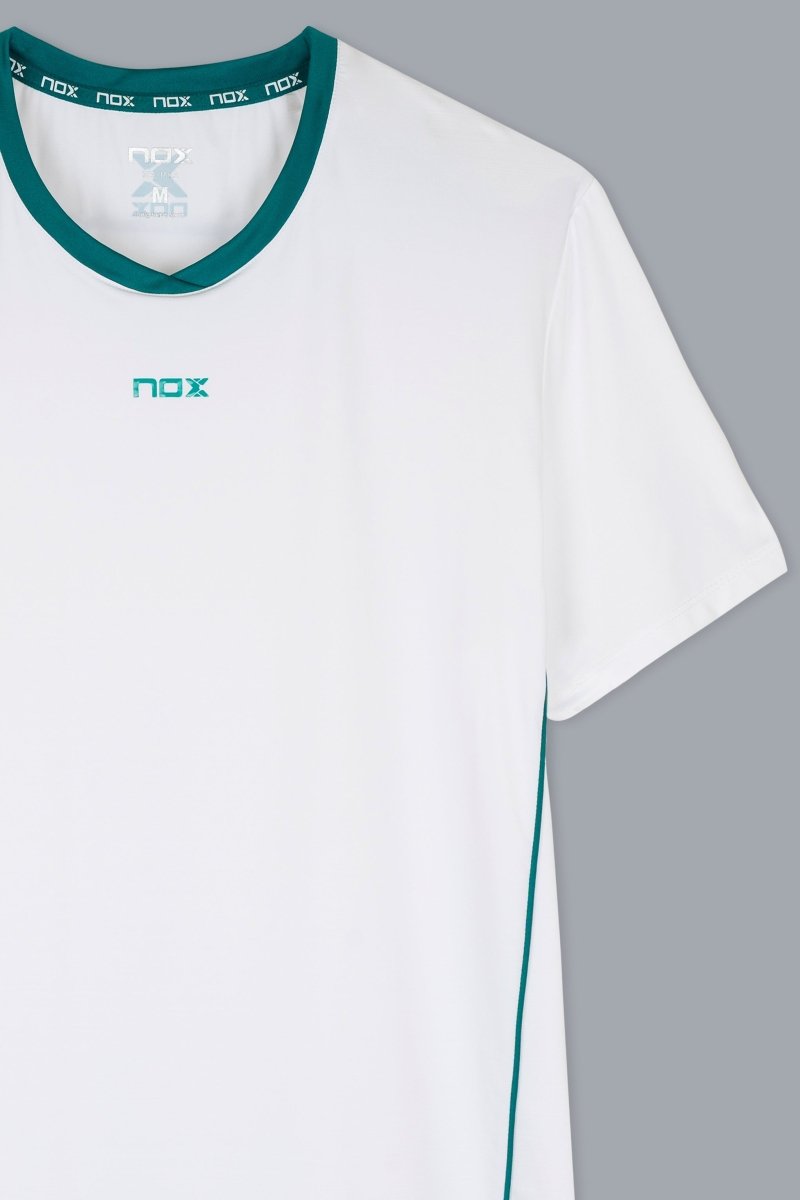 NOX PRO White/Ivy Green Men's Padel T-Shirt
