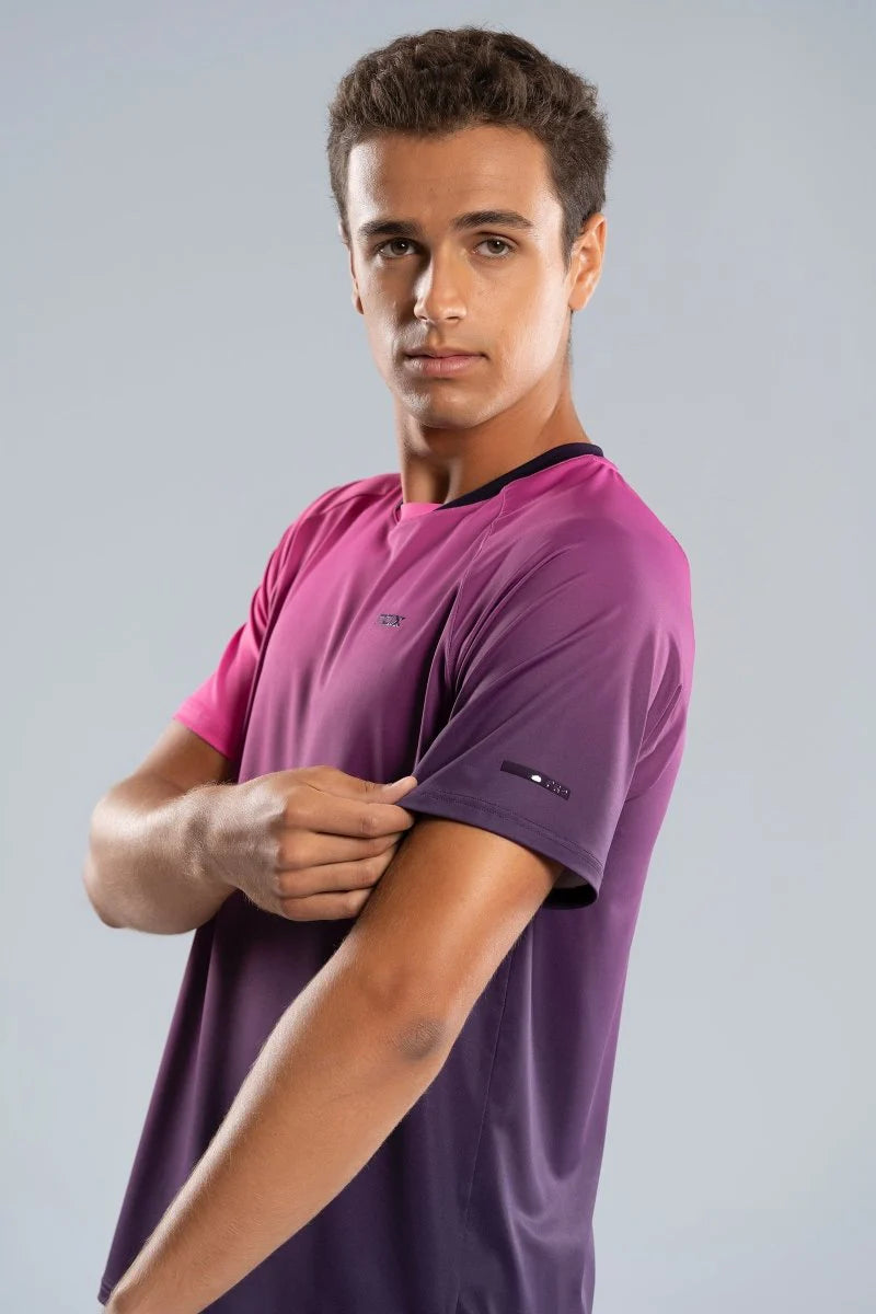 NOX PRO Blackberry Rose Degraded Men's Padel T-Shirt