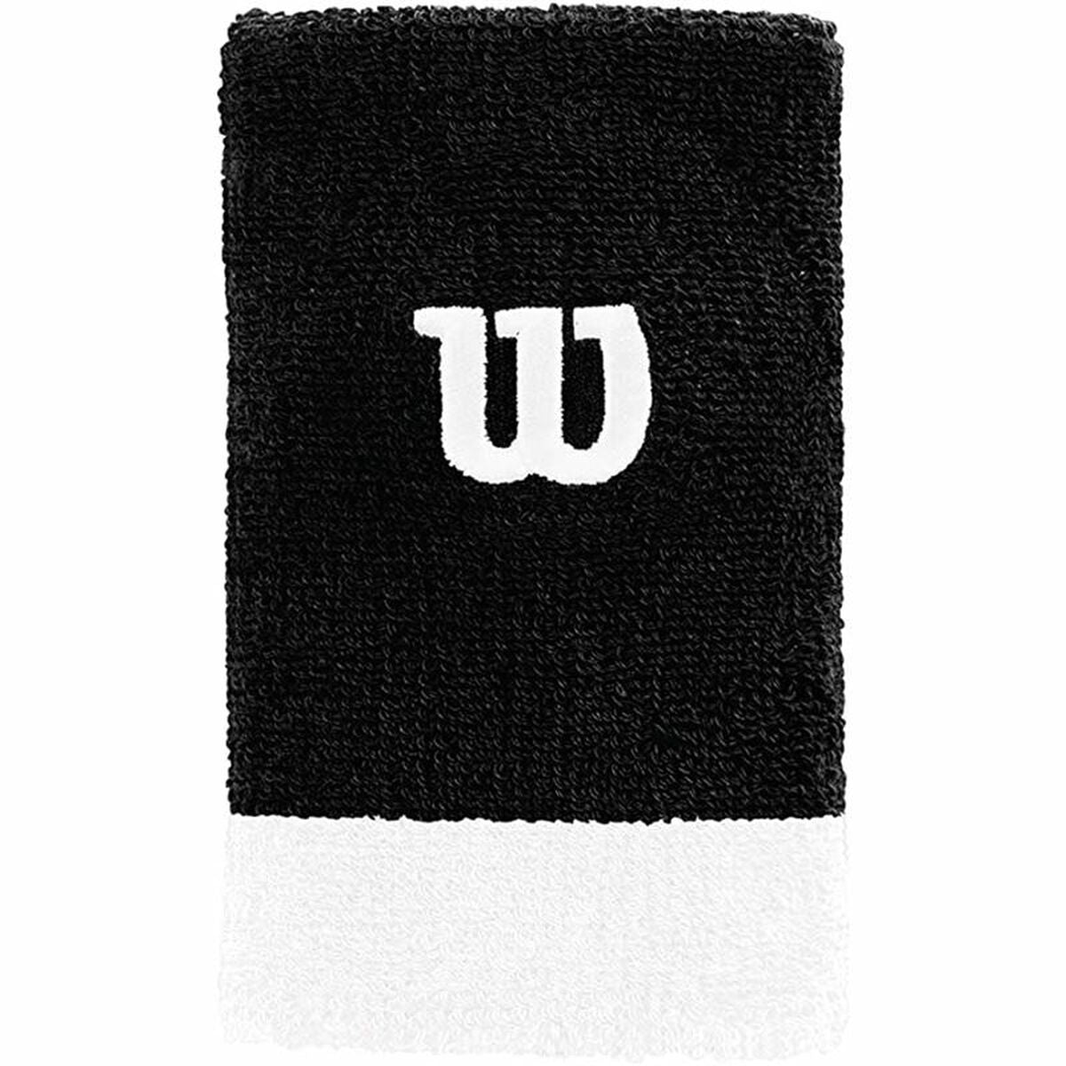Wilson Extra Wide wristbands in black and white