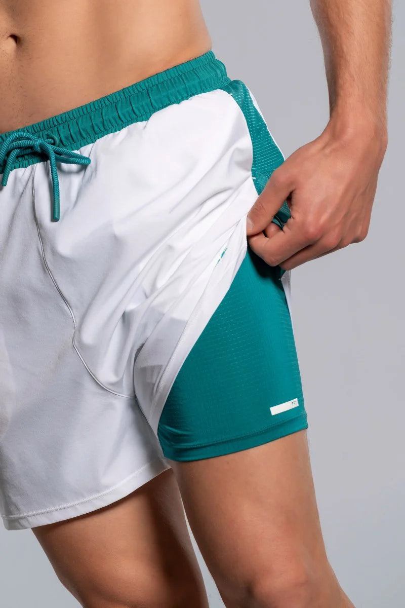 MEN'S SHORT PRO WHITE/IVY GREEN
