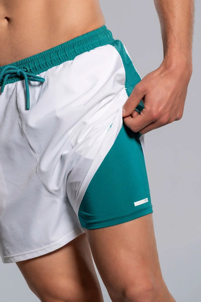 MEN'S SHORT PRO WHITE/IVY GREEN