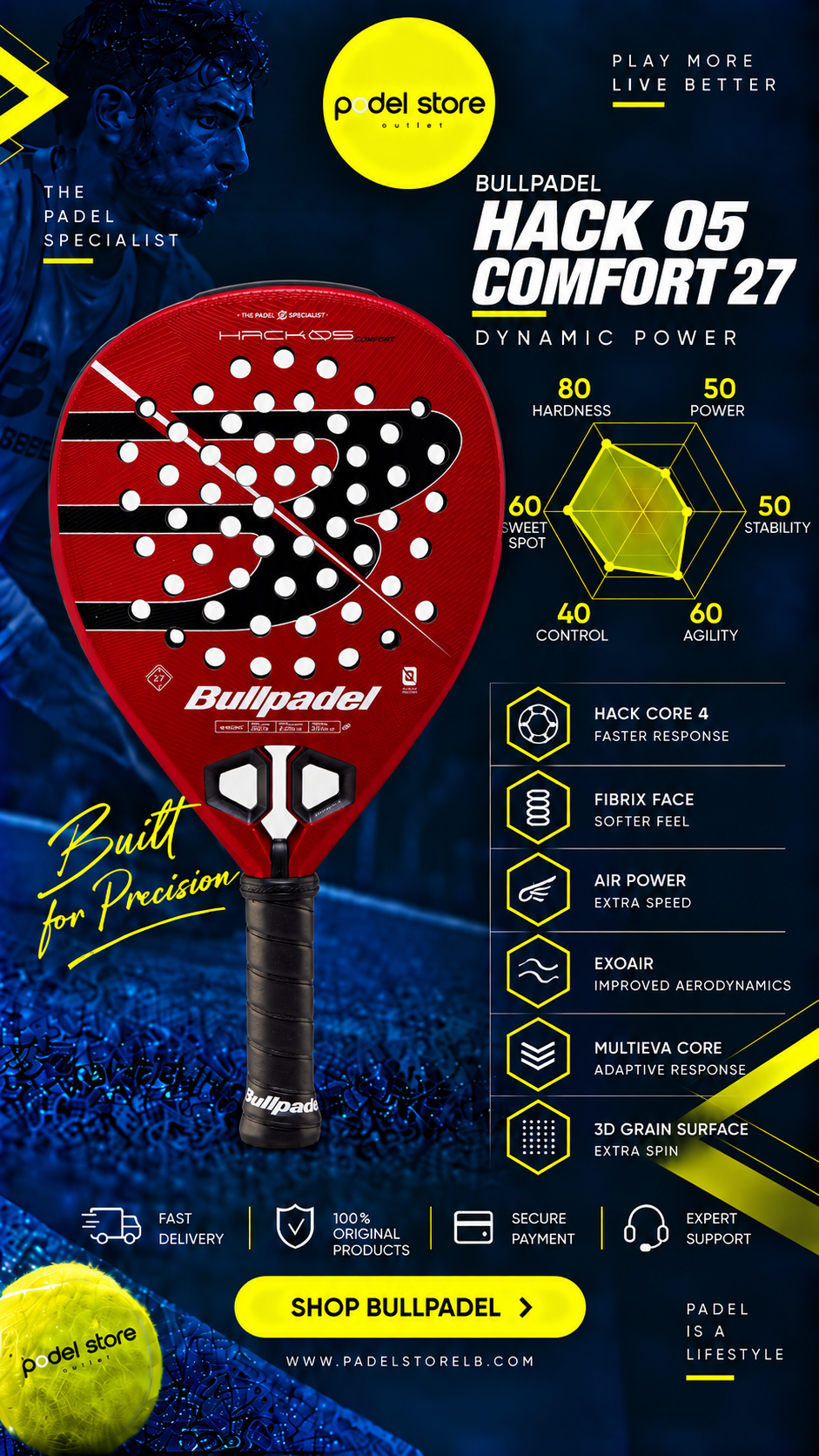 Bullpadel Hack 05 CFM 2027 Padel Racket