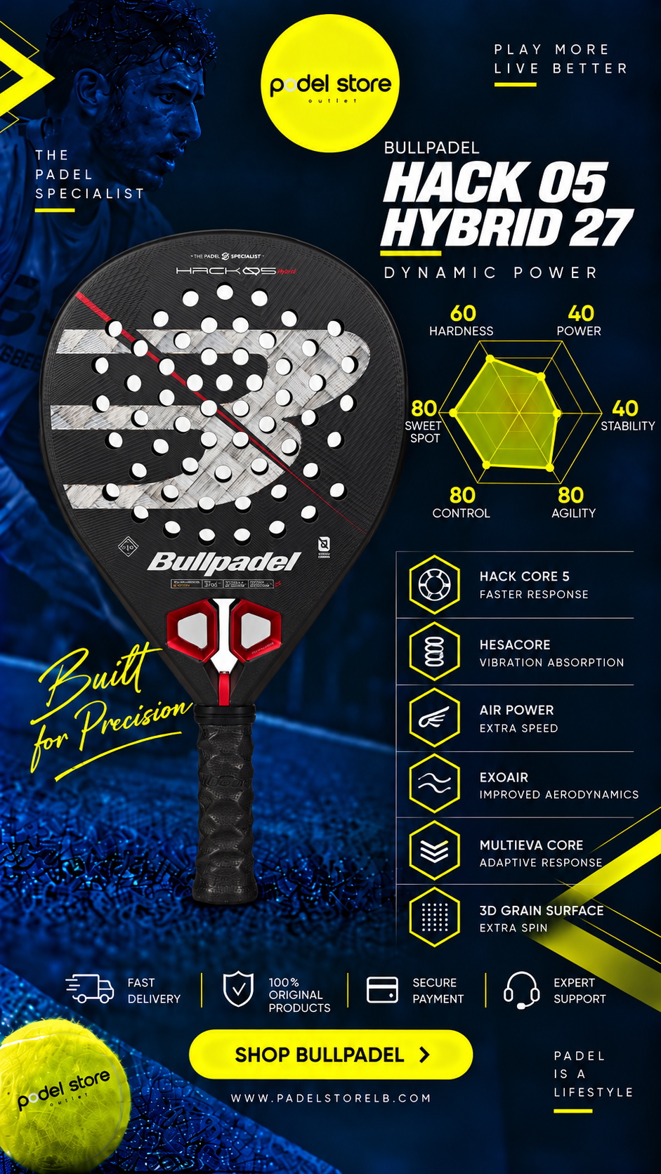 Bullpadel Hack 05 Hybrid 2027 Padel Racket
