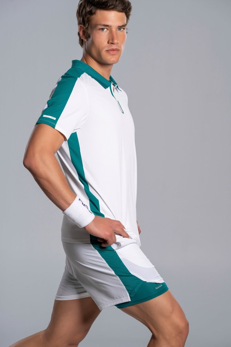 MEN'S PRO WHITE/IVY GREEN POLO