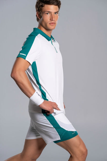 MEN'S PRO WHITE/IVY GREEN POLO