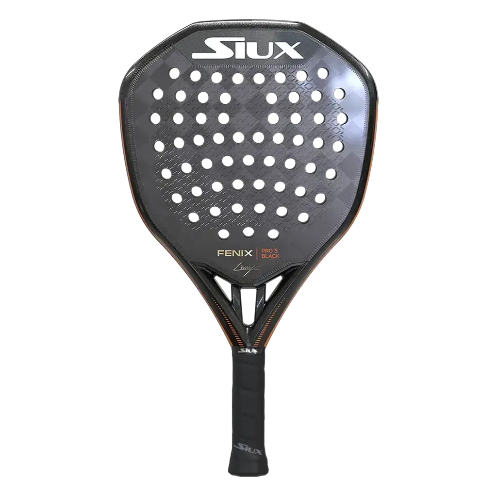 Siux Fenix Pro 5 Black 2025 padel racket front view