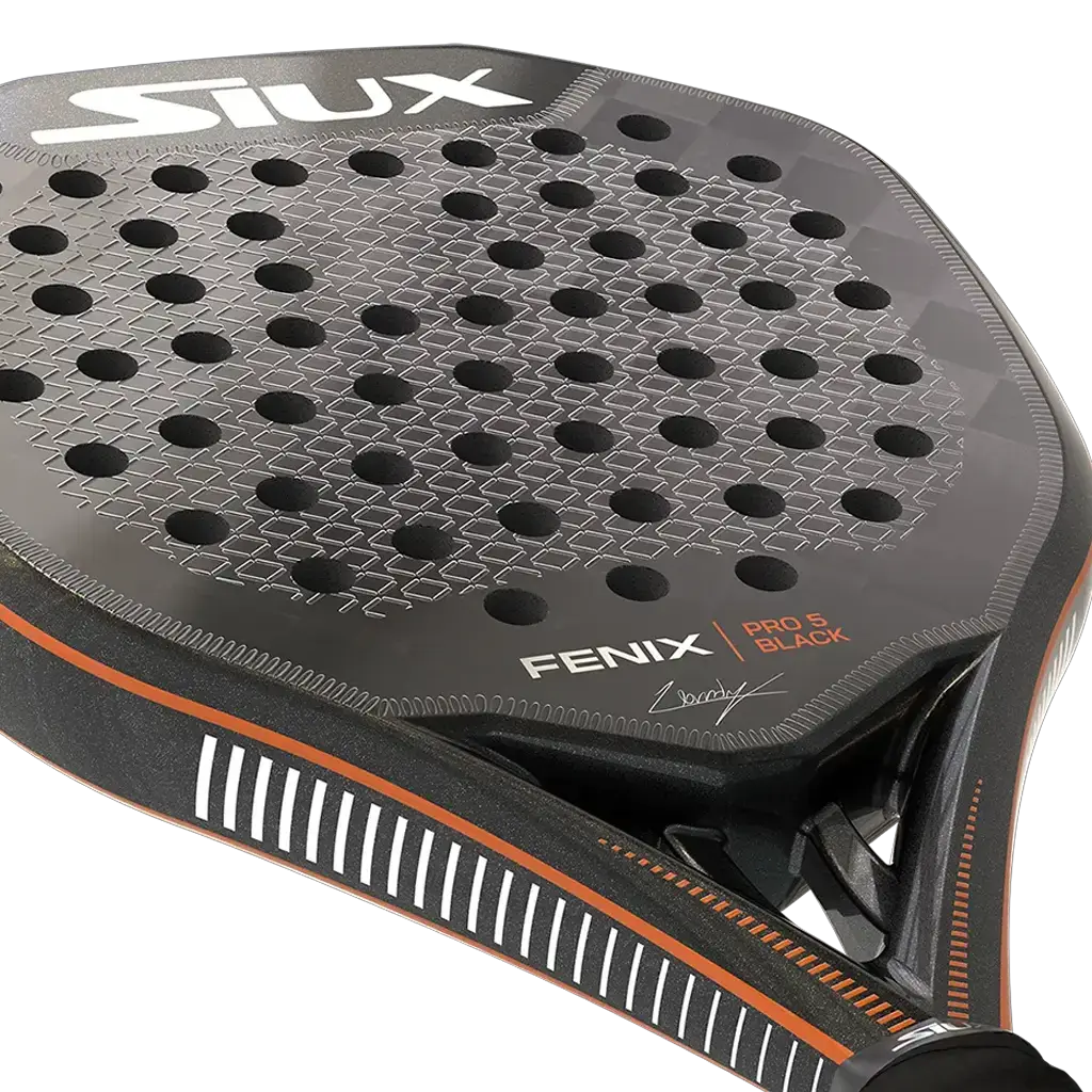 Siux Fenix Pro 5 Black 2025 racket detail view