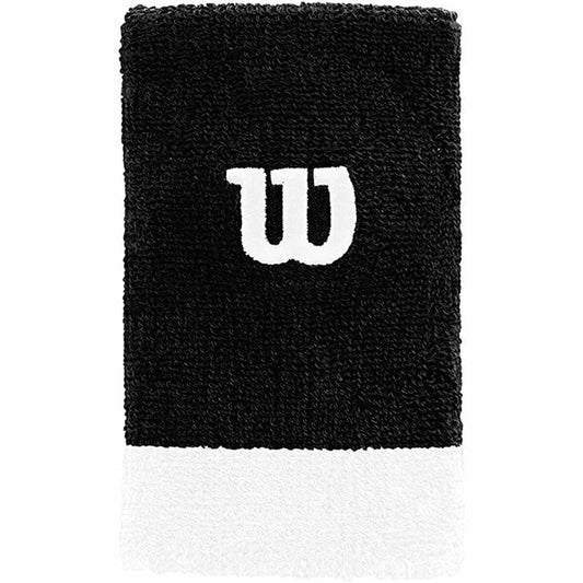 Wilson Extra Wide wristbands in black and white